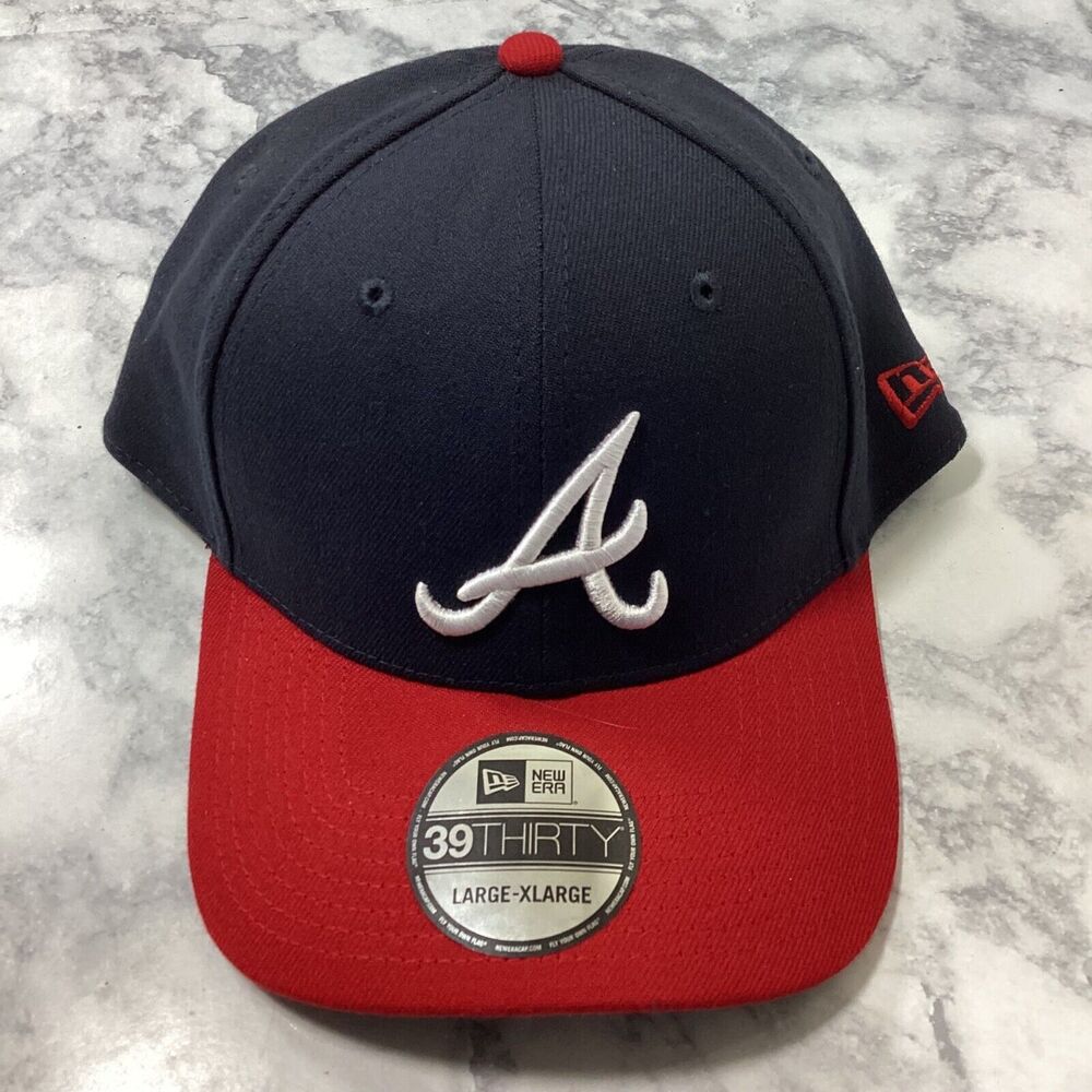 Atlanta Braves Hat Cap Blue Red MLB Baseball New Era 39Thirty Large XL New